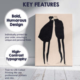 Minimalist Fashion Couple Kissing Silhouette Contemporary Canvas Wall Art Print Decor Picture Ready to Hang