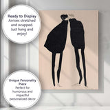 Minimalist Fashion Couple Kissing Silhouette Contemporary Canvas Wall Art Print Decor Picture Ready to Hang