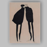 Minimalist Fashion Couple Kissing Silhouette Contemporary Canvas Wall Art Print Decor Picture Ready to Hang