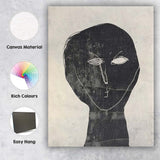 Abstract Black Face Portrait Minimalist Line Art Canvas Wall Art Print Decor Picture Ready to Hang