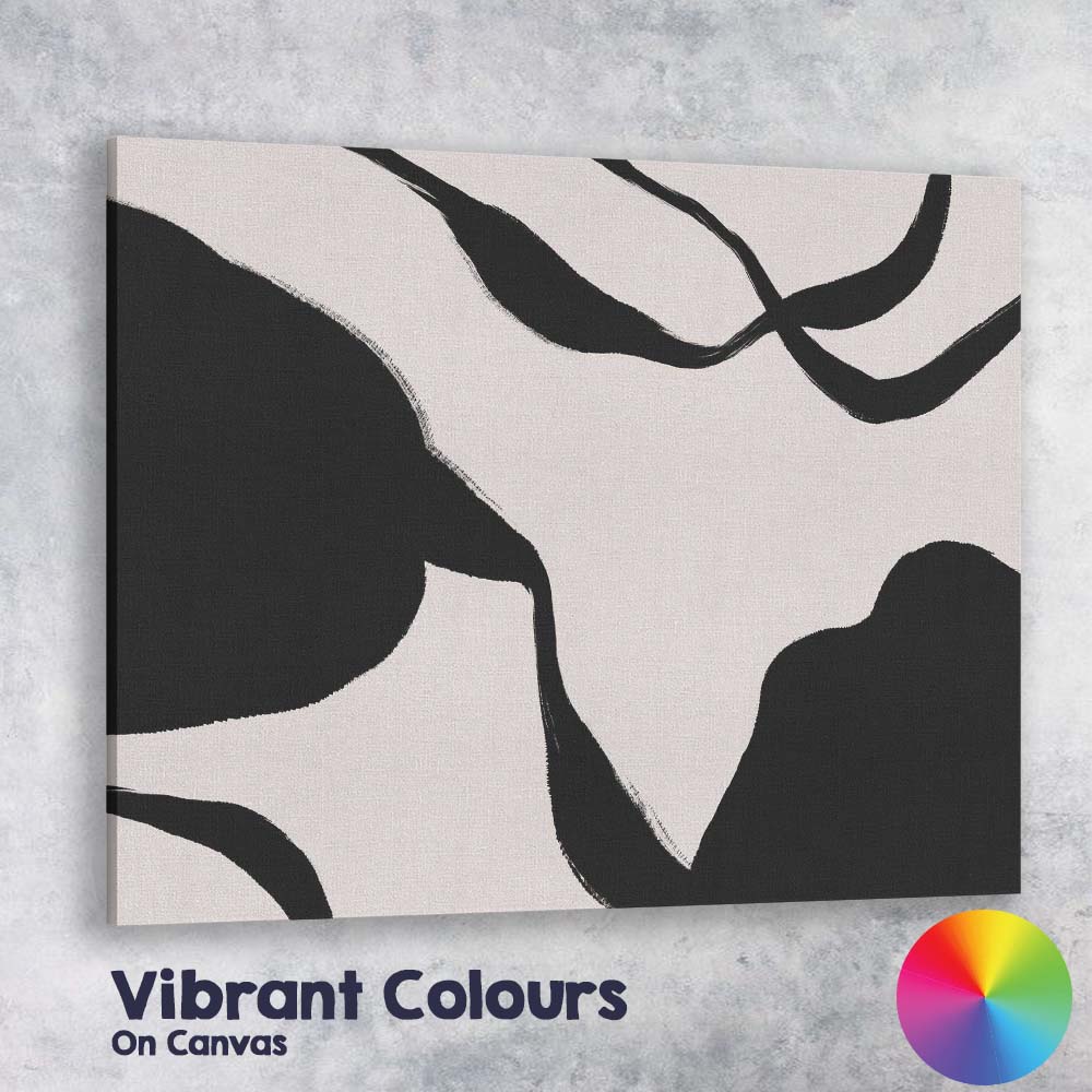 Abstract Ink Line Composition Neutral Minimalist Painting Canvas Wall Art Print Decor Picture Ready to Hang