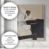 Abstract Black White Neutral Colour Block Minimalist Painting Canvas Wall Art Print Decor Picture Ready to Hang