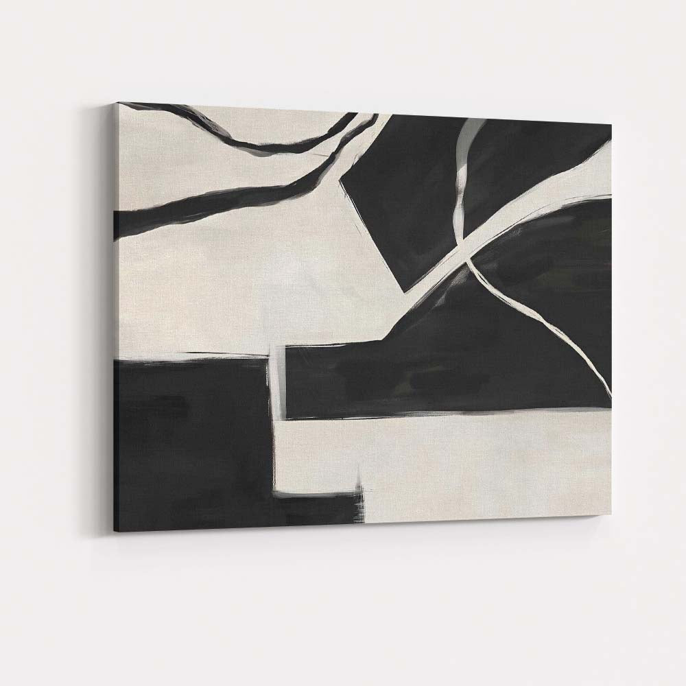 Monochrome Geometric Colour Block Abstract Minimalist Canvas Wall Art Print Decor Picture Ready to Hang