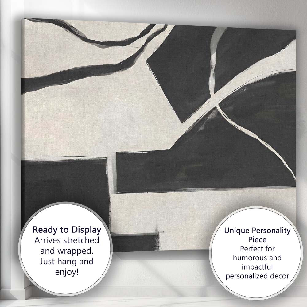 Monochrome Geometric Colour Block Abstract Minimalist Canvas Wall Art Print Decor Picture Ready to Hang