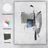 Grey Blue Watercolour Abstract Ink Line Contemporary Canvas Wall Art Print Decor Picture Ready to Hang