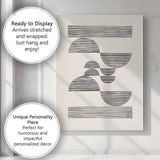 Minimalist Black Striped Geometric Arch Shapes Abstract Canvas Wall Art Print Decor Picture Ready to Hang