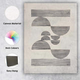 Minimalist Black Striped Geometric Arch Shapes Abstract Canvas Wall Art Print Decor Picture Ready to Hang