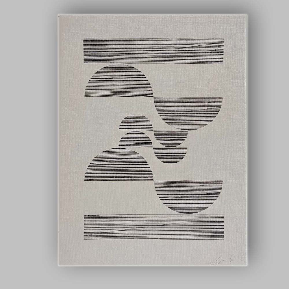 Minimalist Black Striped Geometric Arch Shapes Abstract Canvas Wall Art Print Decor Picture Ready to Hang