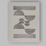 Minimalist Black Striped Geometric Arch Shapes Abstract Canvas Wall Art Print Decor Picture Ready to Hang