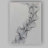 Minimalist Flowing Black Line Organic Abstract Illustration Canvas Wall Art Print Decor Picture Ready to Hang