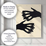 Surreal Black Hand Eye Optical Illustration Contemporary Canvas Wall Art Print Decor Picture Ready to Hang