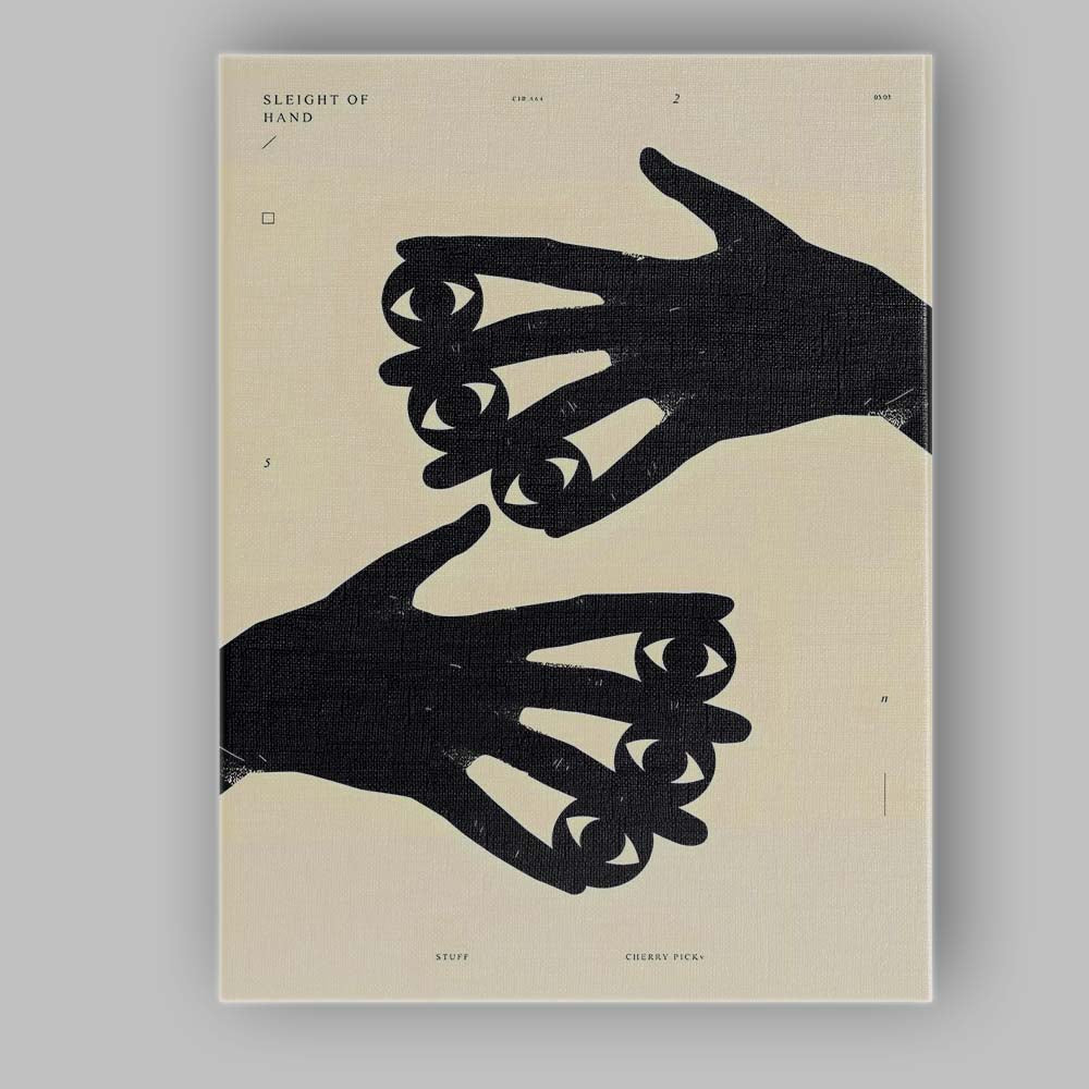 Surreal Black Hand Eye Optical Illustration Contemporary Canvas Wall Art Print Decor Picture Ready to Hang
