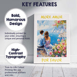 More Amor Por Favor Romantic Mediterranean Coastal Painting Canvas Wall Art Print Decor Picture Ready to Hang
