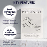 Picasso Inspired Minimalist Cat Line Drawing Exhibition Style Canvas Wall Art Print Decor Picture Ready to Hang