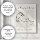 Picasso Inspired Minimalist Cat Line Drawing Exhibition Style Canvas Wall Art Print Decor Picture Ready to Hang