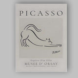 Picasso Inspired Minimalist Cat Line Drawing Exhibition Style Canvas Wall Art Print Decor Picture Ready to Hang