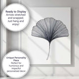 Monochrome Ginkgo Leaf Botanical Ink Illustration Canvas Wall Art Print Decor Picture Ready to Hang