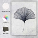 Monochrome Ginkgo Leaf Botanical Ink Illustration Canvas Wall Art Print Decor Picture Ready to Hang
