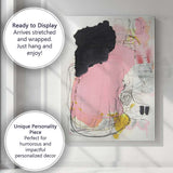 Blush Pink Abstract Expressionist Brushstroke Contemporary Painting Canvas Wall Art Print Decor Picture Ready to Hang