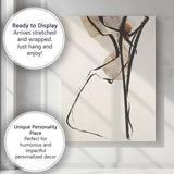 Elegant Abstract Female Figure Minimalist Ink Line Drawing Canvas Wall Art Print Decor Picture Ready to Hang