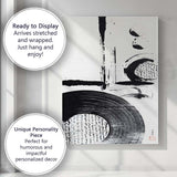 Japanese Sumi Ink Circle Abstract Zen Brush Painting Canvas Wall Art Print Decor Picture Ready to Hang