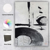 Japanese Sumi Ink Circle Abstract Zen Brush Painting Canvas Wall Art Print Decor Picture Ready to Hang