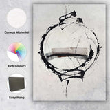 Minimalist Black Enso Circle Abstract Ink Painting Canvas Wall Art Print Decor Picture Ready to Hang