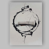 Minimalist Black Enso Circle Abstract Ink Painting Canvas Wall Art Print Decor Picture Ready to Hang