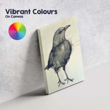 Grey Watercolour Bird Contemporary Ink Sketch Canvas Wall Art Print Decor Picture Ready to Hang