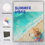 Summer Vibes Beach Relaxation Coastal Holiday Canvas Wall Art Print Decor Picture Ready to Hang