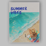 Summer Vibes Beach Relaxation Coastal Holiday Canvas Wall Art Print Decor Picture Ready to Hang