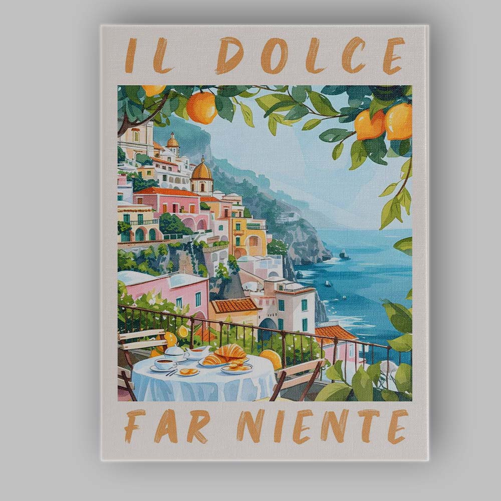 Il Dolce Far Niente Amalfi Coast Lemon Terrace Canvas Wall Art Print Decor Picture Ready to Hang