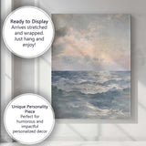 Soft Ocean Sunset Seascape Impressionist Painting Canvas Wall Art Print Decor Picture Ready to Hang