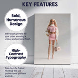 Fashion Doll Pink Knit Outfit Glamour Portrait Canvas Wall Art Print Decor Picture Ready to Hang