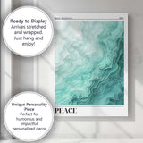 Abstract Mint Green Layered Paper Topographic Art Canvas Wall Art Print Decor Picture Ready to Hang