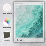 Abstract Mint Green Layered Paper Topographic Art Canvas Wall Art Print Decor Picture Ready to Hang