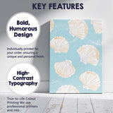 Light Blue Coastal Seashell Repeat Pattern Canvas Wall Art Print Decor Picture Ready to Hang