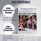 Funny Girls Night Out Satirical Newspaper Front Page Canvas Wall Art Print Decor Picture Ready to Hang