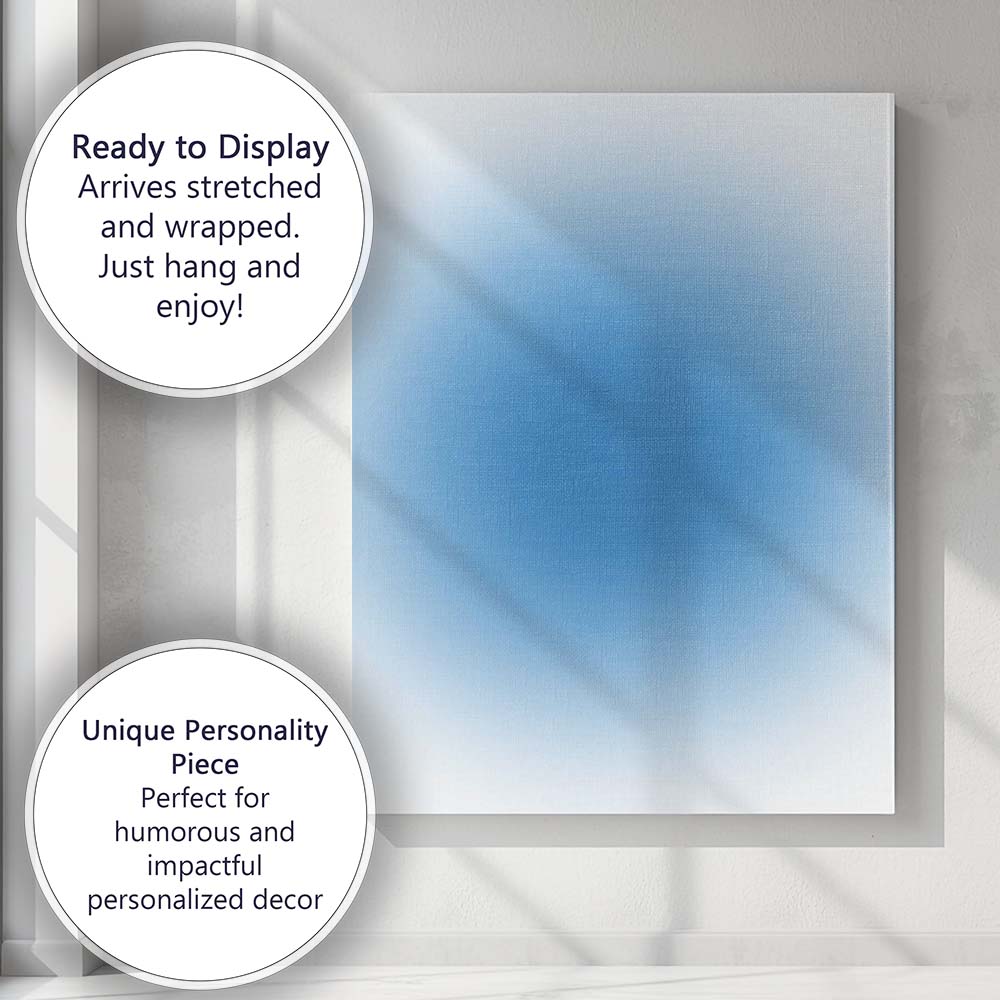 Soft Blue Gradient Abstract Minimalist Background Canvas Wall Art Print Decor Picture Ready to Hang