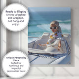 Luxury Beach Convertible Fashion Doll Coastal Lifestyle Canvas Wall Art Print Decor Picture Ready to Hang