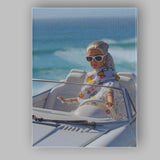 Luxury Beach Convertible Fashion Doll Coastal Lifestyle Canvas Wall Art Print Decor Picture Ready to Hang