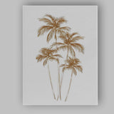 Elegant Sepia Tropical Palm Tree Sketch Canvas Wall Art Print Decor Picture Ready to Hang