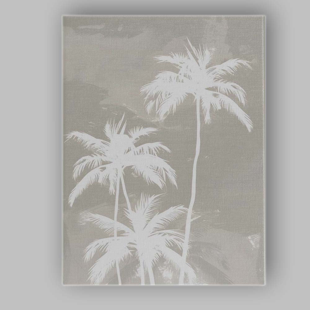 Neutral Tropical Palm Tree Silhouette Abstract Canvas Wall Art Print Decor Picture Ready to Hang