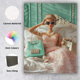 Luxury Fashion Doll Glam Bedroom Portrait Canvas Wall Art Print Decor Picture Ready to Hang