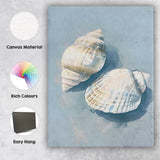 Neutral Coastal Seashell Still Life Painting Canvas Wall Art Print Decor Picture Ready to Hang