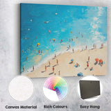 Impressionist Turquoise Beach Aerial Coastal Seascape Painting Canvas Wall Art Print Decor Picture Ready to Hang