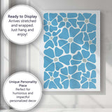 Minimal Blue Floral Geometric Abstract Pattern Canvas Wall Art Print Decor Picture Ready to Hang