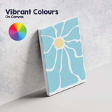 Minimal Aqua Blue Scandinavian Floral Abstract Canvas Wall Art Print Decor Picture Ready to Hang