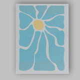Minimal Aqua Blue Scandinavian Floral Abstract Canvas Wall Art Print Decor Picture Ready to Hang