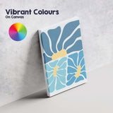 Contemporary Blue Floral Colour Block Abstract Canvas Wall Art Print Decor Picture Ready to Hang